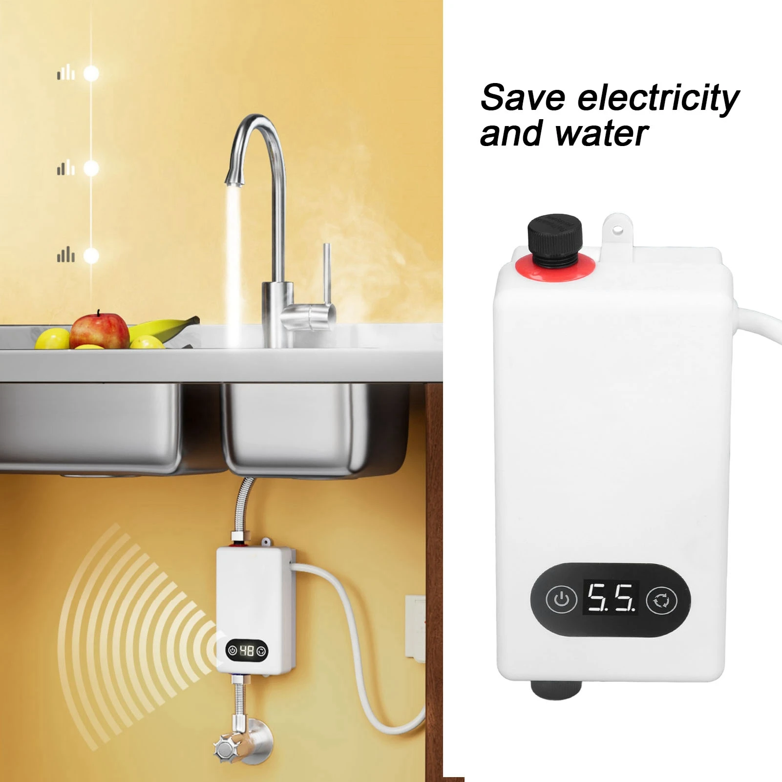 Instant Electric Water Heater Tankless Water Heater With Energy Saving Memory Function Safe Heating 3400 W Water Heating Machine
Instant Electric Water Heater Tankless Water Heater With Energy Saving Memory Function Safe Heating 3400 W Water Heating Machine
