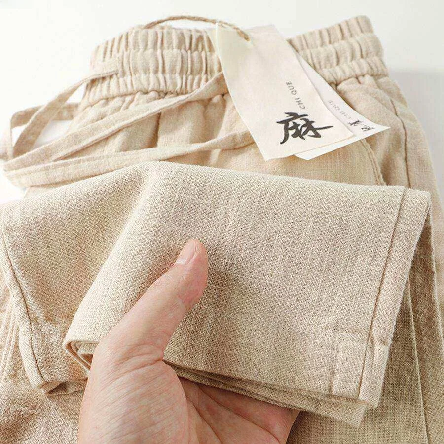 Natural Linen Cotton Casual Straight Leg Pants Breathable Mungo Elastic Pocket Lazy Feeling Trousers Summer Season Men's Wear
Natural Linen Cotton Casual Straight Leg Pants Breathable Mungo Elastic Pocket Lazy Feeling Trousers Summer Season Men's Wear