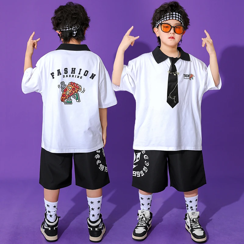 Summer Kids Hip Hop Outfit Boys Girls Street Dance Costume White T-Shirts Short Sleeve Top Black Shorts Teen Jazz Dance Wear
Summer Kids Hip Hop Outfit Boys Girls Street Dance Costume White T-Shirts Short Sleeve Top Black Shorts Teen Jazz Dance Wear