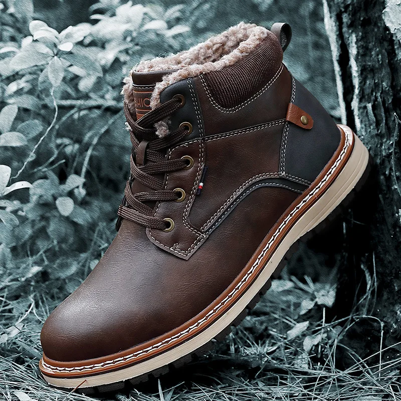Winter Genuine Leather Men's Boots Thick Fur Warm Ankle Boots Working Men Footwear Waterproof Snow Boots Plus Size
Winter Genuine Leather Men's Boots Thick Fur Warm Ankle Boots Working Men Footwear Waterproof Snow Boots Plus Size