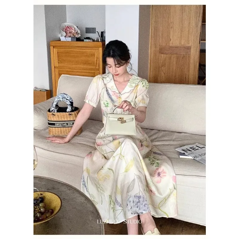French Gentle Style Women Summer Ruffle Collar Floral Top Slim Long Skirt Two Piece Outfit S-4XL
French Gentle Style Women Summer Ruffle Collar Floral Top Slim Long Skirt Two Piece Outfit S-4XL