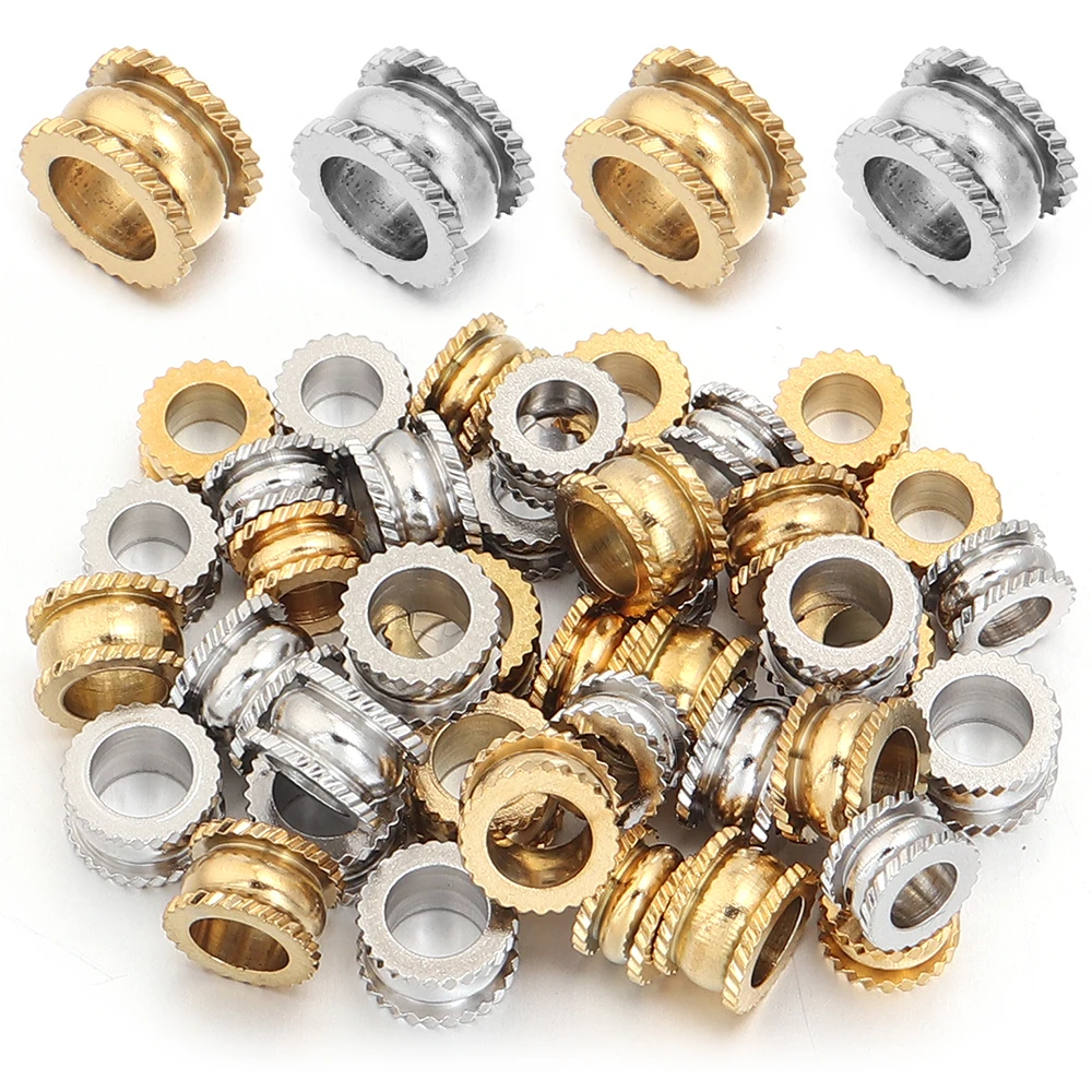 10-20pcs/lot 7/8mm Hole Stainless Steel Spacer Beads Charm Loose Beads for DIY Bracelet Necklace Leather Jewelry Making Supplies
10-20pcs/lot 7/8mm Hole Stainless Steel Spacer Beads Charm Loose Beads for DIY Bracelet Necklace Leather Jewelry Making Supplies