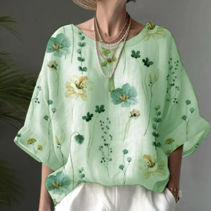 Vintage Floral Print Blouse Tops For Women Casual Round Neck Shirt Blusa 2023 Fashion Three-quarter Sleeve Loose Female Pullover
Vintage Floral Print Blouse Tops For Women Casual Round Neck Shirt Blusa 2023 Fashion Three-quarter Sleeve Loose Female Pullover