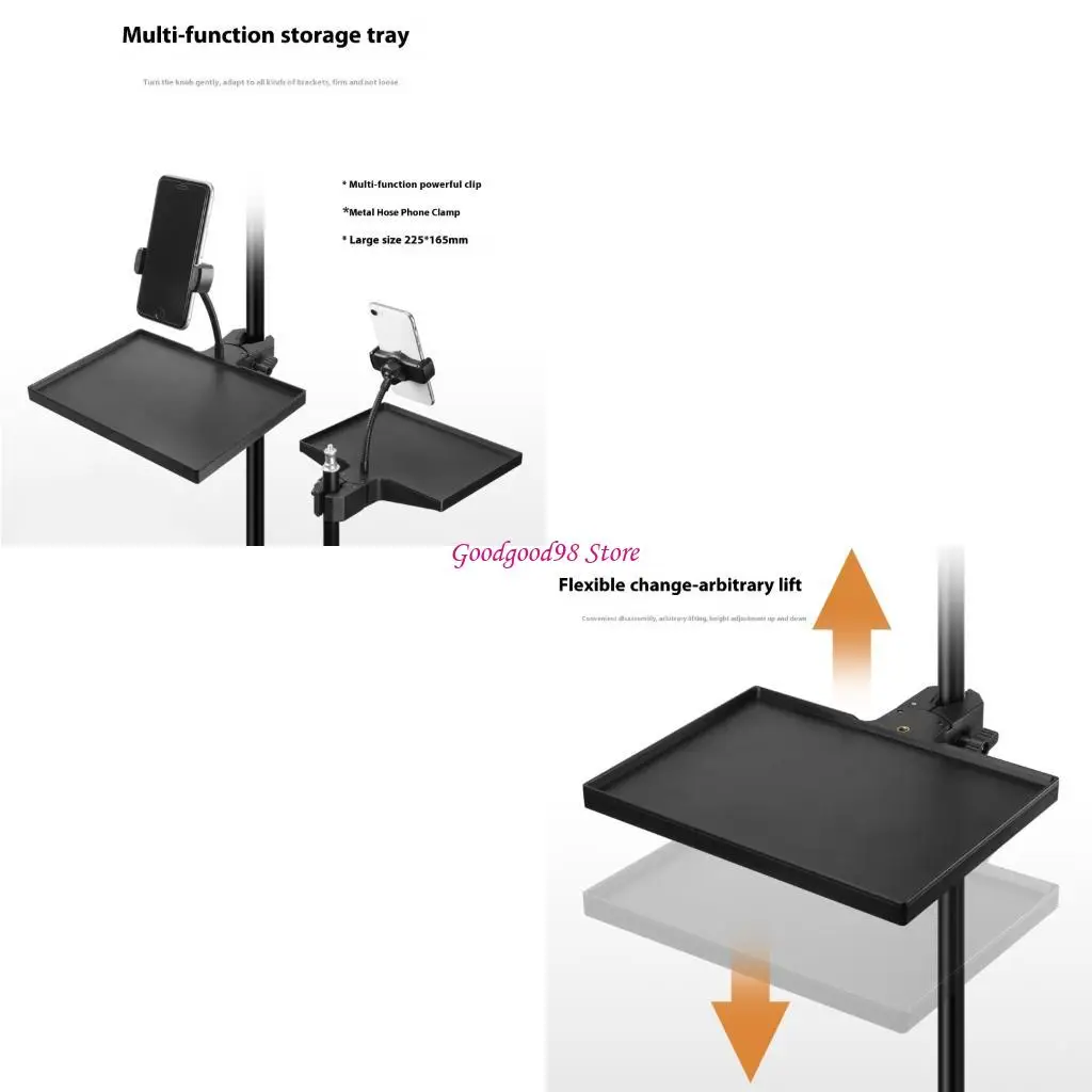 Lightweight Foldable Tripod Stand with Multifunctional Mounting Tray and Phone Clamp for Studio Setups Outdoor Recording
Lightweight Foldable Tripod Stand with Multifunctional Mounting Tray and Phone Clamp for Studio Setups Outdoor Recording