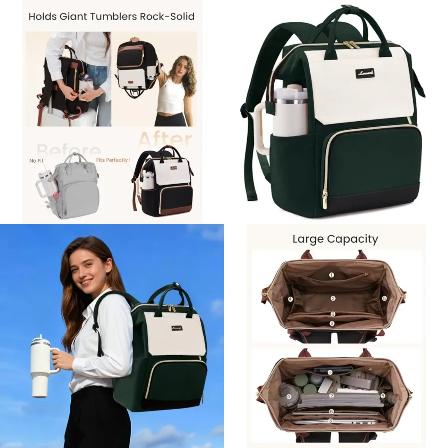 Laptop Backpack for Women with Giant Tumbler Holder Pocket, Travel Work Bag Purse for Nurse Teacher, Waterproof Casual Daypack
Laptop Backpack for Women with Giant Tumbler Holder Pocket, Travel Work Bag Purse for Nurse Teacher, Waterproof Casual Daypack