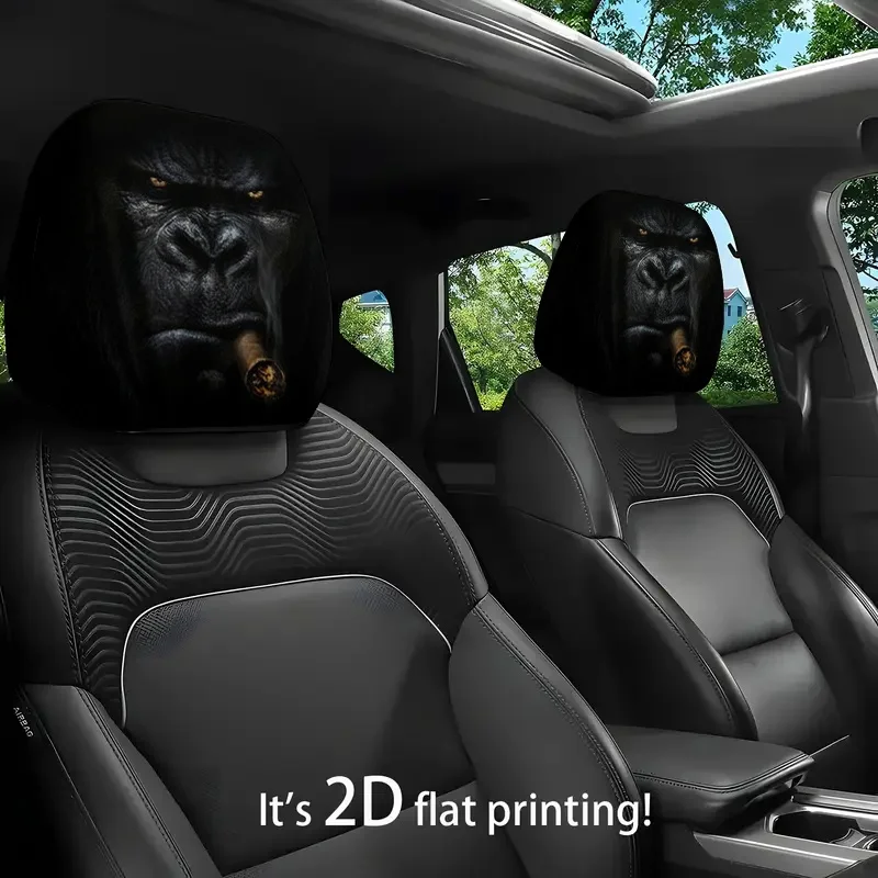 Black Monkey with Tomato in Mouth Print Pattern Car Headrest Cover, 2D Flat, Suitable for Travel/Daily Commuting/Car Interior
Black Monkey with Tomato in Mouth Print Pattern Car Headrest Cover, 2D Flat, Suitable for Travel/Daily Commuting/Car Interior