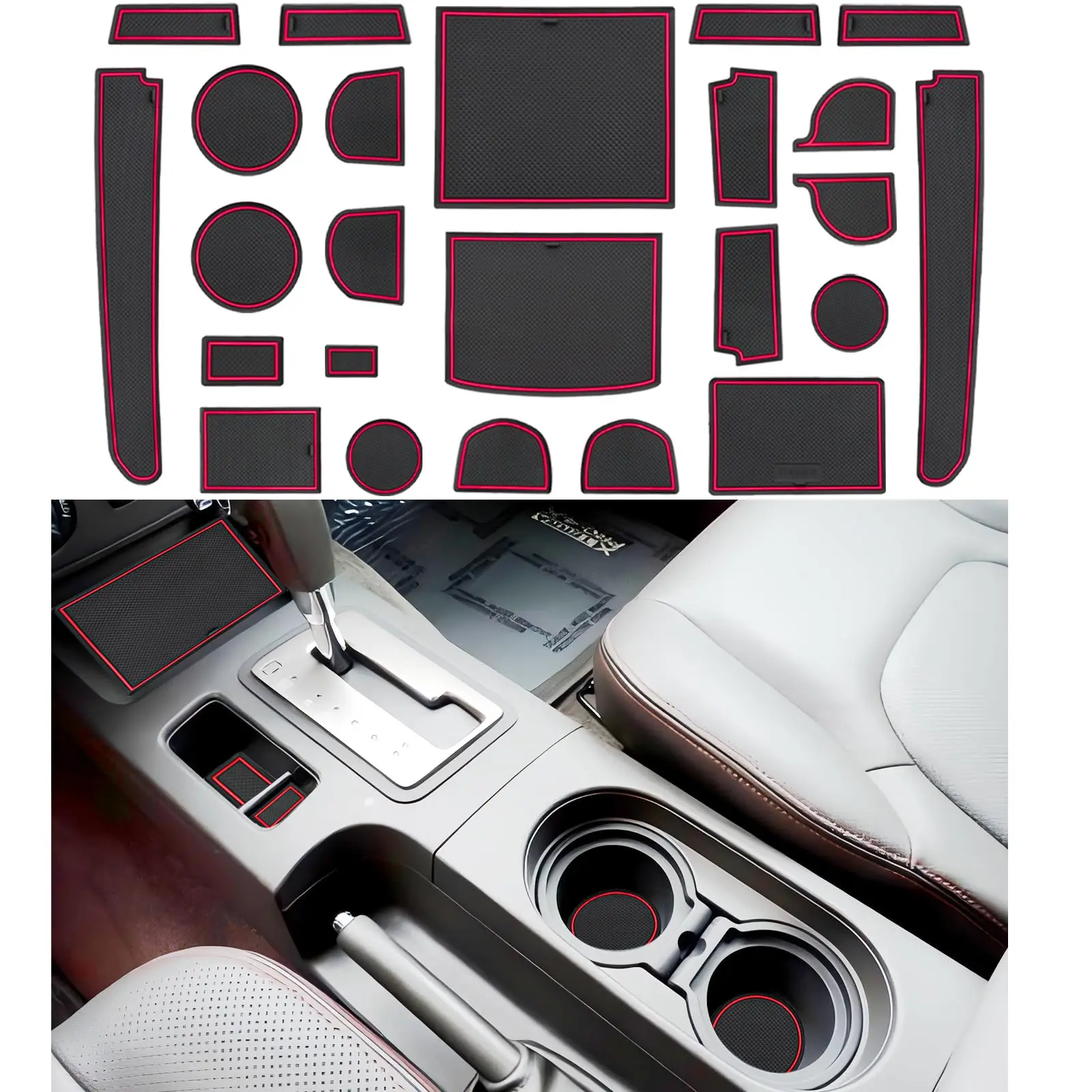 24Pc Car Interior Mat Set For Nissan Frontier 2005-2020 Xterra 2005-2015 Cup Holder Door Pocket Console Liner Red Trim
24Pc Car Interior Mat Set For Nissan Frontier 2005-2020 Xterra 2005-2015 Cup Holder Door Pocket Console Liner Red Trim