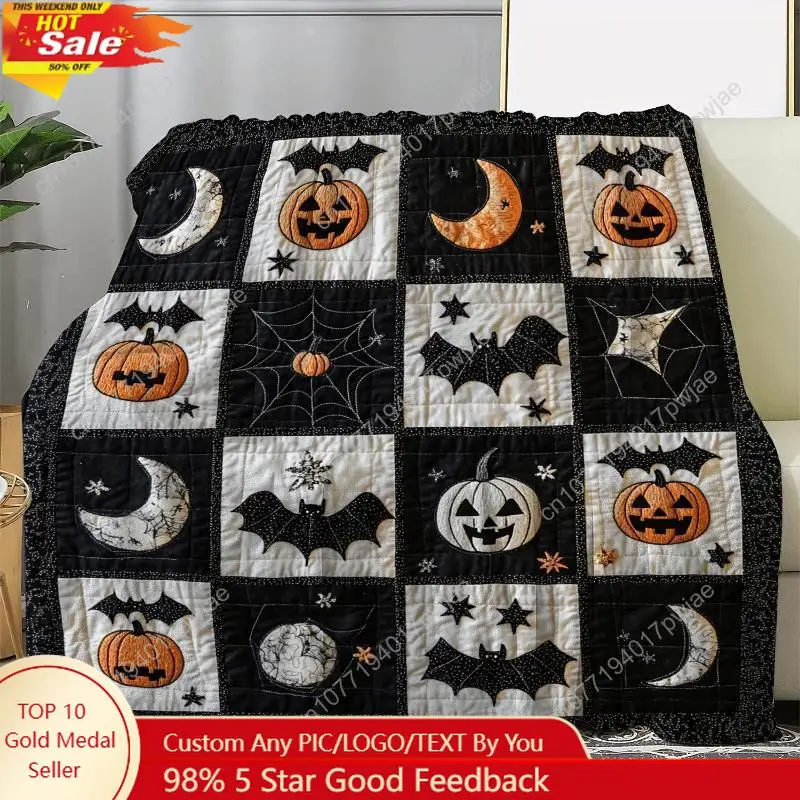 Vintage Halloween Flannel Blanket - Soft Warm Cozy White Pumpkin Bat Moon Spider Web Pattern, All-Season Sofa Bed Car Camping Of
Vintage Halloween Flannel Blanket - Soft Warm Cozy White Pumpkin Bat Moon Spider Web Pattern, All-Season Sofa Bed Car Camping Of
