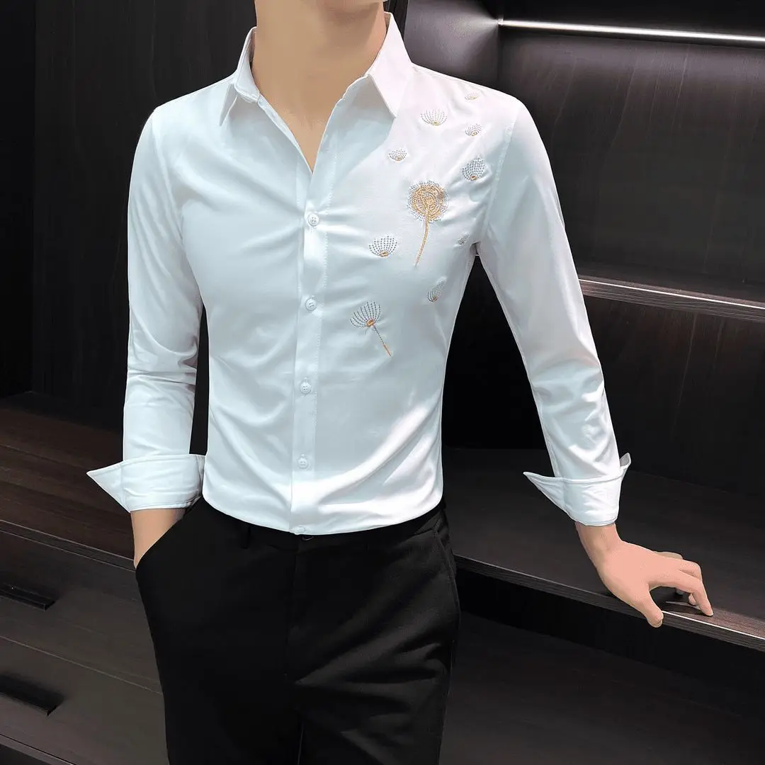 Men's Long Sleeve Trendy Embroidered Design Shirt Spring Slim Fit Premium Casual Business Versatile New Arrival Top
Men's Long Sleeve Trendy Embroidered Design Shirt Spring Slim Fit Premium Casual Business Versatile New Arrival Top