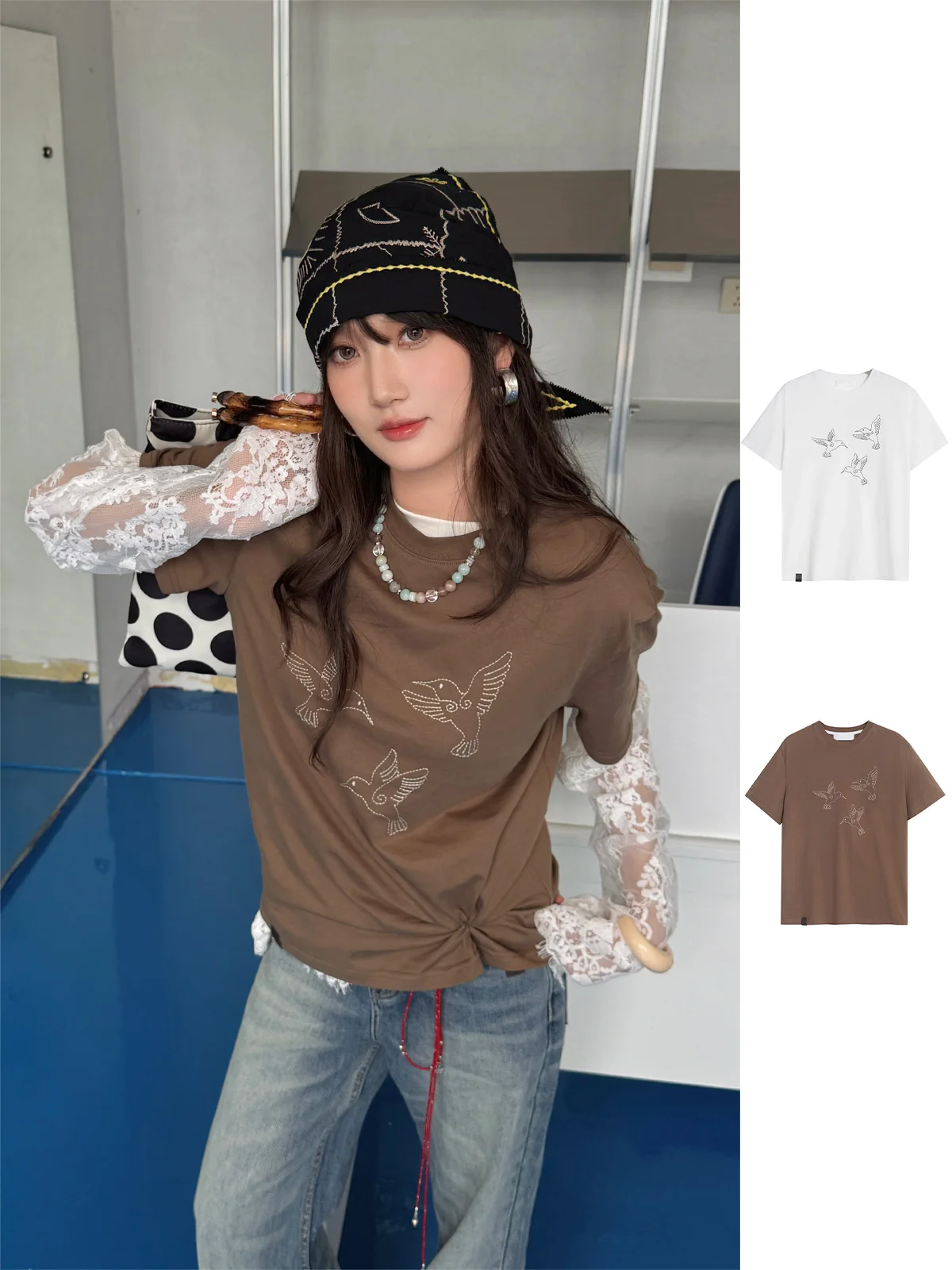 Футболка UHOOWU с вышивкой колибри, ранняя осень, повседневная, свободного кроя, из хлопка, влагоотводящая
Футболка UHOOWU с вышивкой колибри, ранняя осень, повседневная, свободного кроя, из хлопка, влагоотводящая