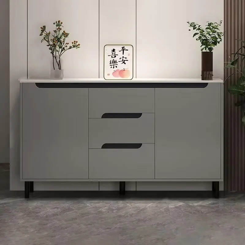 Dining side cabinet against the wall Integrated entrance cabinet Italian light luxury simple household living room tea storage 
Dining side cabinet against the wall Integrated entrance cabinet Italian light luxury simple household living room tea storage