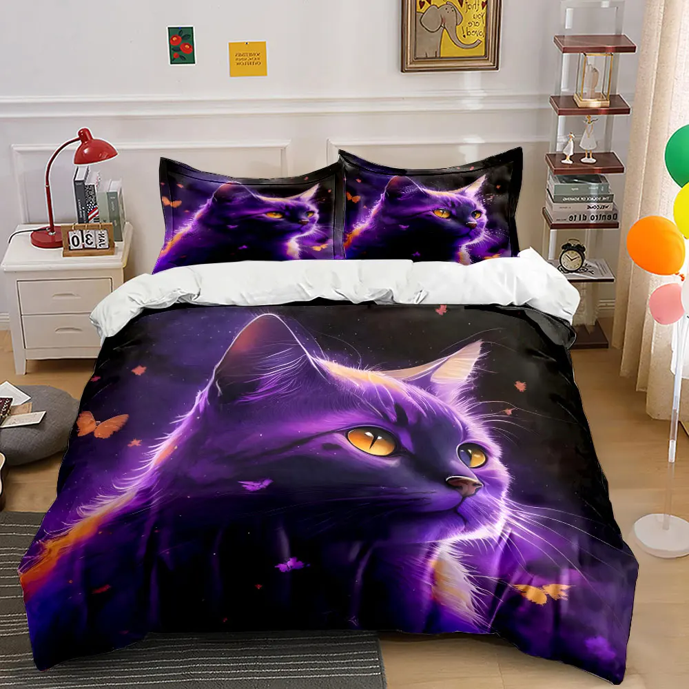 Purple cat and orange butterflies Print Bedding Set 1 Duvet Cover 2 Pillowcases for Adult and Children Luxury Gift Full Size
Purple cat and orange butterflies Print Bedding Set 1 Duvet Cover 2 Pillowcases for Adult and Children Luxury Gift Full Size