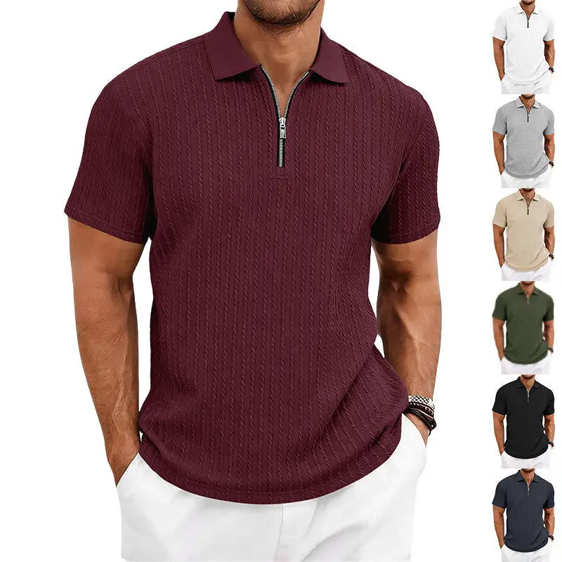 New Summer Men's Casual Knitted Texture Zipper Short Sleeve Shirt Comfortable Breathable Cool Feeling Polyester Blend
New Summer Men's Casual Knitted Texture Zipper Short Sleeve Shirt Comfortable Breathable Cool Feeling Polyester Blend