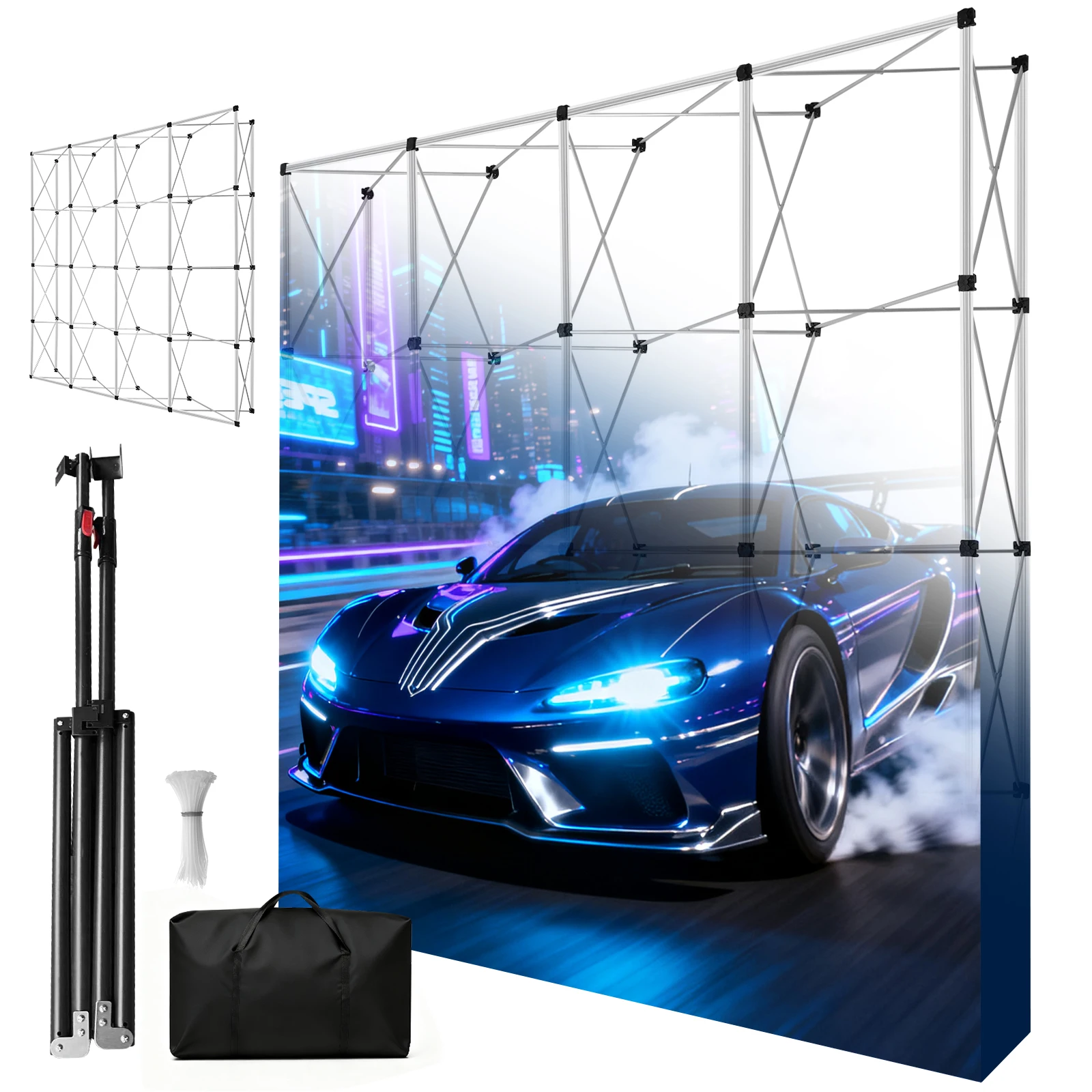 10x10/15/17 FT Trade Show Backdrop Tension Booth with Carrying Bag Folding Tension Fabric Holder for Wedding Exhibition Events
10x10/15/17 FT Trade Show Backdrop Tension Booth with Carrying Bag Folding Tension Fabric Holder for Wedding Exhibition Events