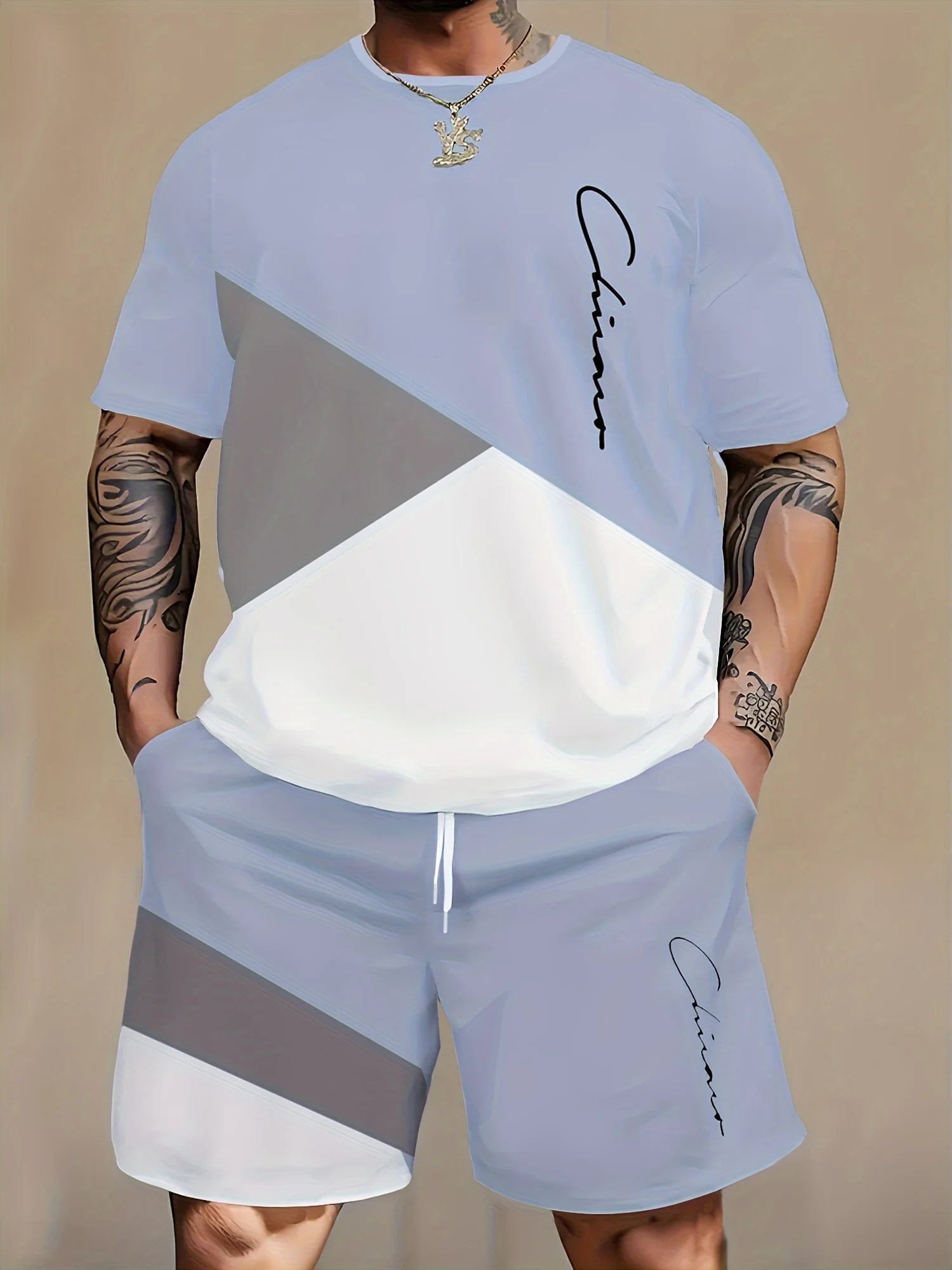 Men’s Stylish Light - Blue Geometric Print Short - Sleeve Set - Trendy & Comfortable, Machine Washable And Never Fades
Men’s Stylish Light - Blue Geometric Print Short - Sleeve Set - Trendy & Comfortable, Machine Washable And Never Fades