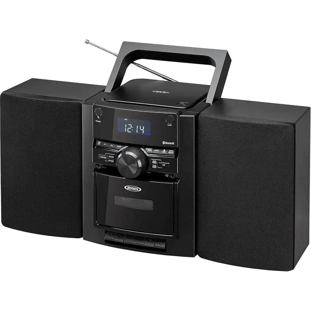 Portable 10-Watt Bluetooth Stereo System with Detachable Speakers, CD/Cassette, AM/FM Radio, Alarm Clock, Remote Control
Portable 10-Watt Bluetooth Stereo System with Detachable Speakers, CD/Cassette, AM/FM Radio, Alarm Clock, Remote Control