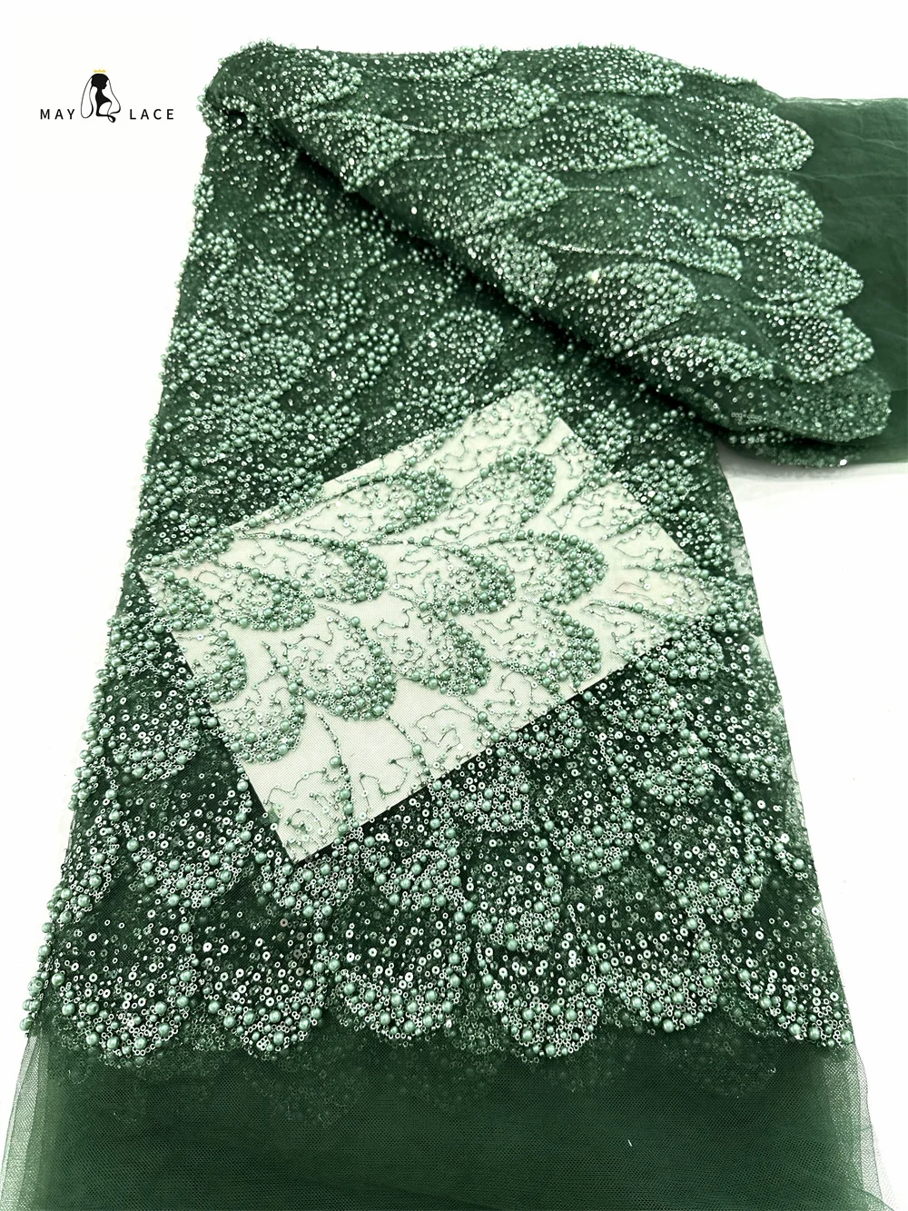 African Beaded Lace Fabric 2025 High Quality Green Nigerian For Women Party Wedding Dress Embroidery French Sequins Lace Fabric
African Beaded Lace Fabric 2025 High Quality Green Nigerian For Women Party Wedding Dress Embroidery French Sequins Lace Fabric