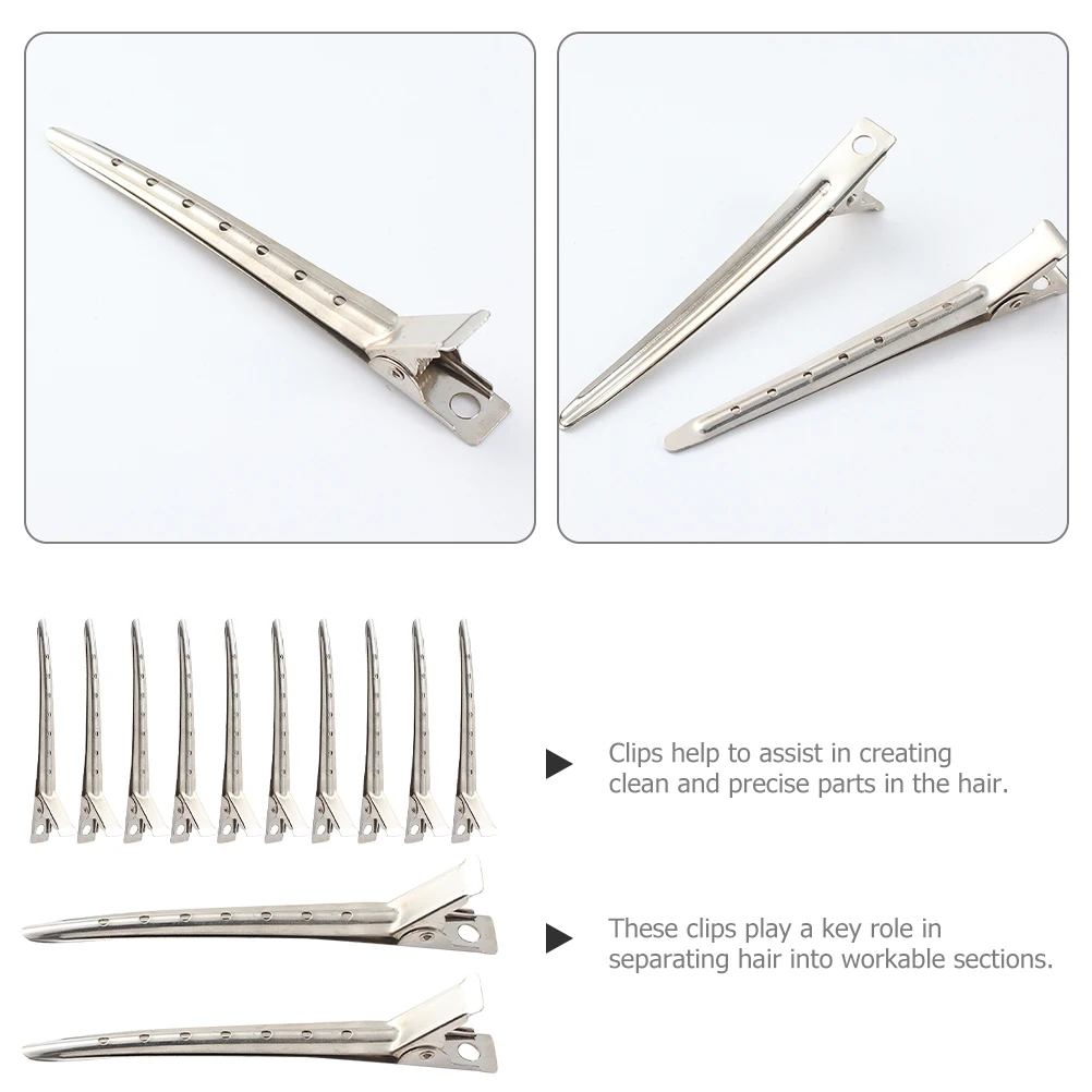 12pcs Stainless Steel Silver Sectioning Hair Clips For Makeup Application Barber Duck Bill Stylist Salon Duck Clips Tools
12pcs Stainless Steel Silver Sectioning Hair Clips For Makeup Application Barber Duck Bill Stylist Salon Duck Clips Tools