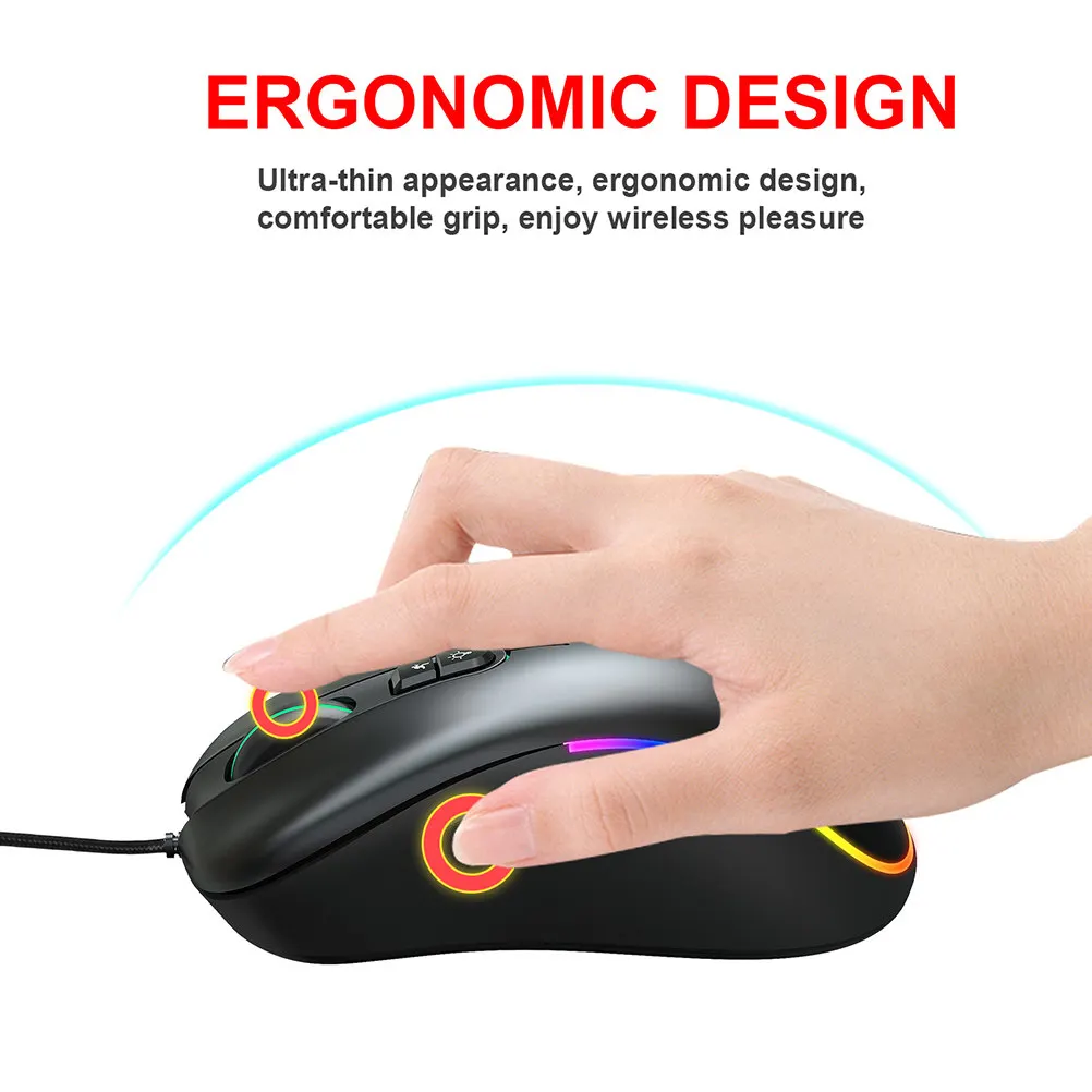 Adjustable Dpi Rgb Mouse 6400dpi 6 Rgb Lighting Modes Programmable Ergonomic Comfort Grip Design Computer Mouse
Adjustable Dpi Rgb Mouse 6400dpi 6 Rgb Lighting Modes Programmable Ergonomic Comfort Grip Design Computer Mouse