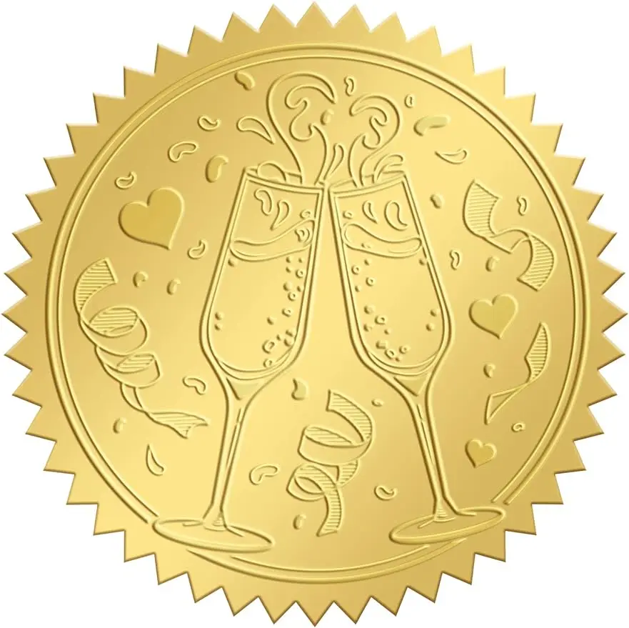 50mm Gold Embossed Envelope Seals Stickers Wine Glass 100pcs Round Adhesive Embossed Foil Seals Stickers Envelope Label
50mm Gold Embossed Envelope Seals Stickers Wine Glass 100pcs Round Adhesive Embossed Foil Seals Stickers Envelope Label