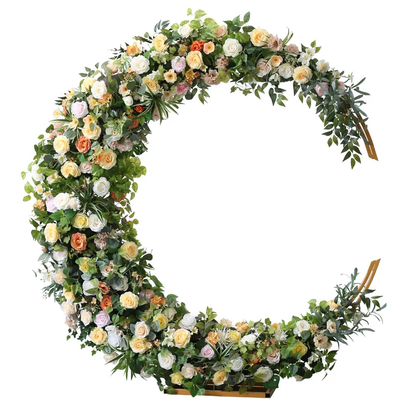 Large moon floral arch photo area background decoration, scene flower three-dimensional simulation flower stand
Large moon floral arch photo area background decoration, scene flower three-dimensional simulation flower stand