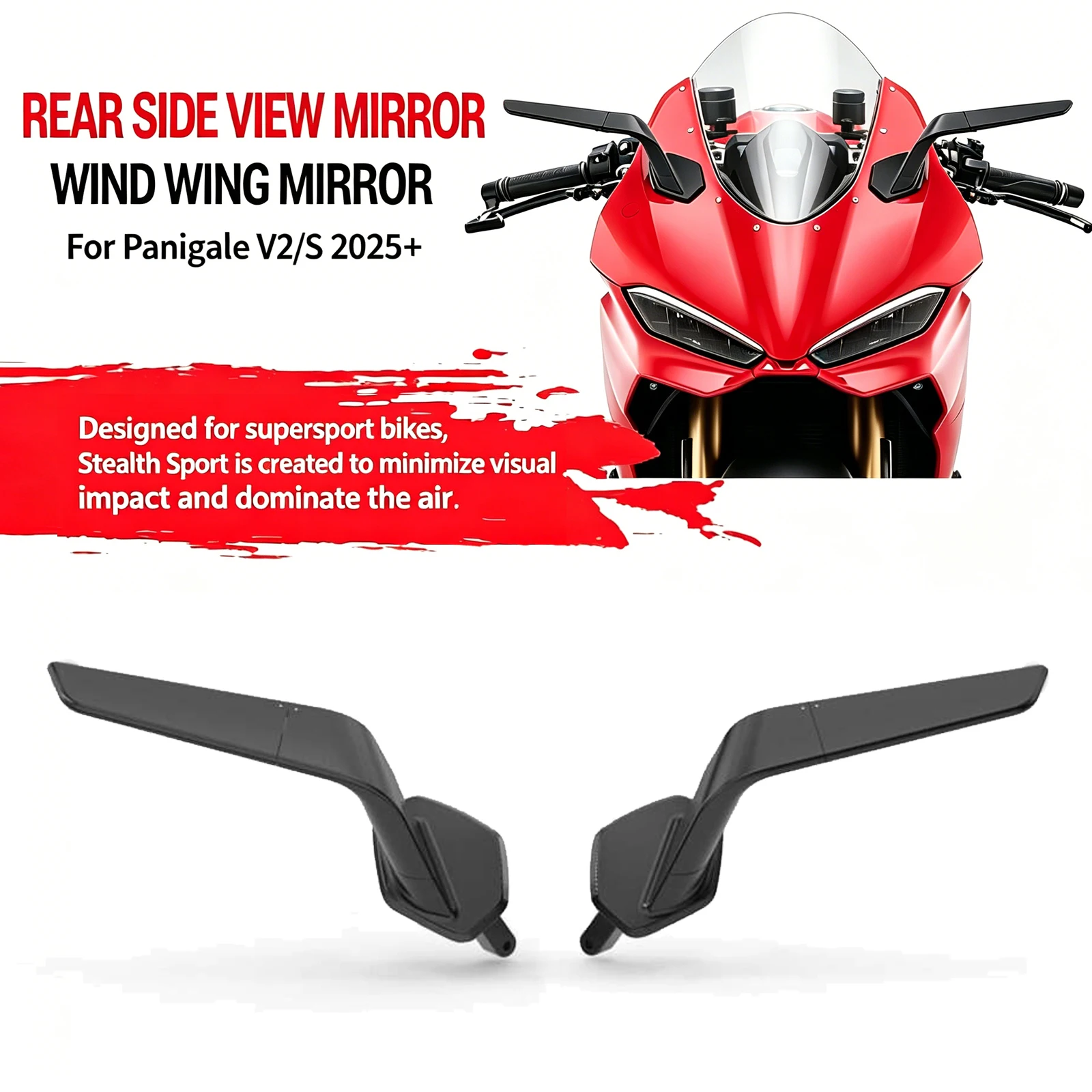 For Ducati Panigale V2 2025 PANIGALE V2S 2026 Motorcycle Rearview Mirror Invisible Sports Winglet Wind Wing Kit Side Mirrors
For Ducati Panigale V2 2025 PANIGALE V2S 2026 Motorcycle Rearview Mirror Invisible Sports Winglet Wind Wing Kit Side Mirrors
