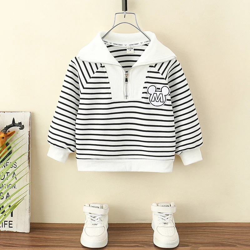 Spring Autumn Korean Boys Girls Sweatshirts Kids Clothes Stripe Cotton Sweaters Baby Children's Clothings Top 2-10 Years
Spring Autumn Korean Boys Girls Sweatshirts Kids Clothes Stripe Cotton Sweaters Baby Children's Clothings Top 2-10 Years
