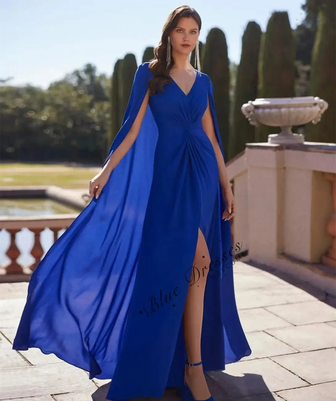 CustomizedLong Royal Blue Chiffon Prom Dresses Slit Mermaid Pleated V-Neck فساتين سهرة Floor Length Evening Dress for Women
CustomizedLong Royal Blue Chiffon Prom Dresses Slit Mermaid Pleated V-Neck فساتين سهرة Floor Length Evening Dress for Women