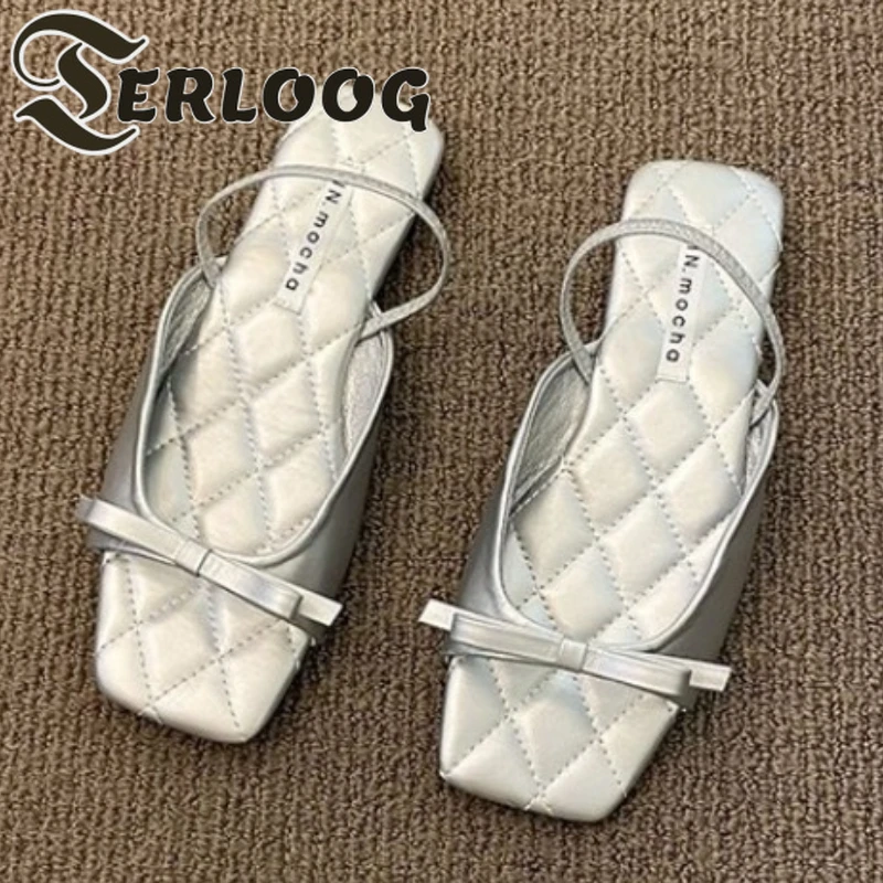 Bow Women Flats Sandals Square Toe Slippers Brand New Summer Shoes 2025 Trend Casual Slingback Party Woman Sandalias Zapatillas
Bow Women Flats Sandals Square Toe Slippers Brand New Summer Shoes 2025 Trend Casual Slingback Party Woman Sandalias Zapatillas