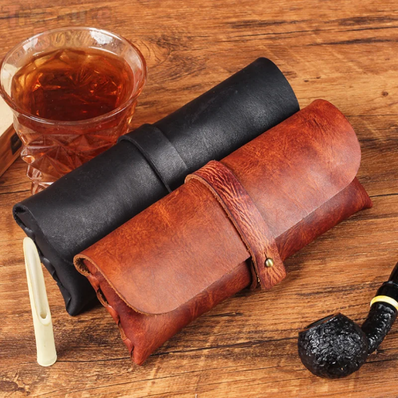 Durable Cowhide Single Pipe Storage Pouch Large Capacity Handmade Snap Closure Portable Daily Outdoor Smoker Elegant Gadget
Durable Cowhide Single Pipe Storage Pouch Large Capacity Handmade Snap Closure Portable Daily Outdoor Smoker Elegant Gadget