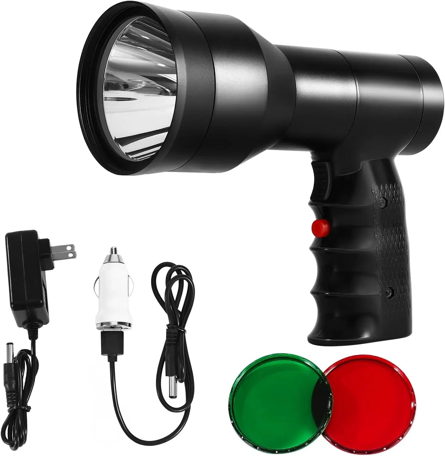 Охотничий прожектор-фонарик 46000LUX перезаряжаемый водонепроницаемый светодиодный светильник IPX5 с красным/зеленым фильтром для охоты и кемпинга
Охотничий прожектор-фонарик 46000LUX перезаряжаемый водонепроницаемый светодиодный светильник IPX5 с красным/зеленым фильтром для охоты и кемпинга