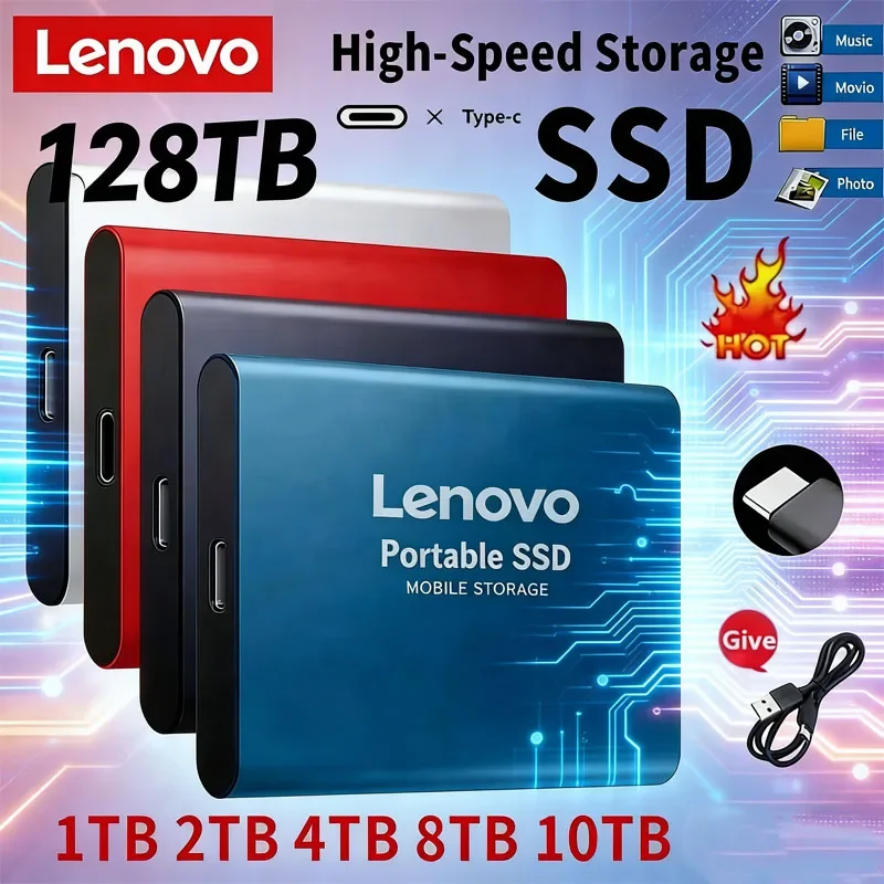 Lenovo Solid State Disk 1TB External Hard Drive 2TB High Speed Hard Disk 256TB USB3.1 Portable SSD 128TB for Pc/Laptop/Mac/Phone
Lenovo Solid State Disk 1TB External Hard Drive 2TB High Speed Hard Disk 256TB USB3.1 Portable SSD 128TB for Pc/Laptop/Mac/Phone