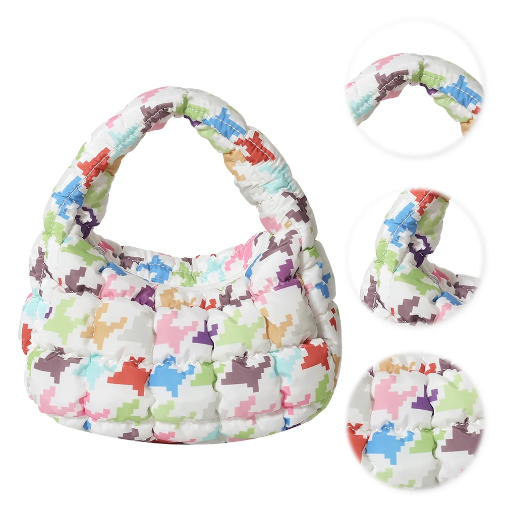 Puffer Bag for Women Bowknot Print Mini Cloud Pleated Bag Trendy Bubble Handbag Hobo Bag Wrist Satchel 
Puffer Bag for Women Bowknot Print Mini Cloud Pleated Bag Trendy Bubble Handbag Hobo Bag Wrist Satchel