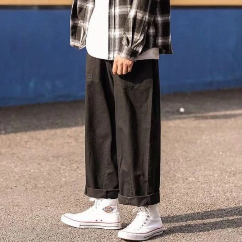 Модные мужские повседневные брюки в японском стиле, свободные широкие брюки прямого кроя, 100% хлопок, износостойкие, весна-осень
Модные мужские повседневные брюки в японском стиле, свободные широкие брюки прямого кроя, 100% хлопок, износостойкие, весна-осень