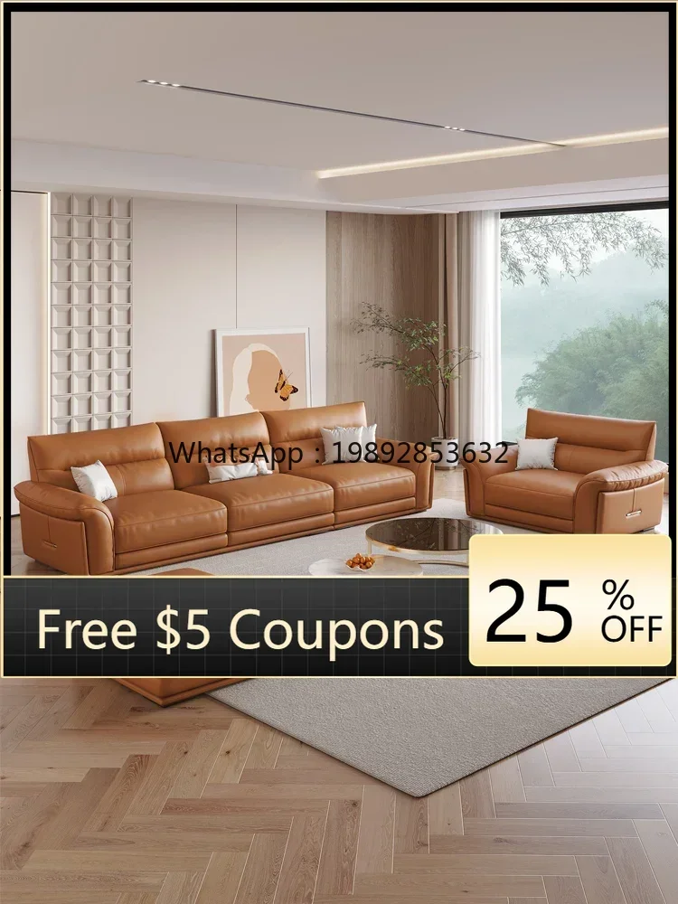 S1 Leather Sofa Living Room First Layer Cowhide Simple Straight Row Combination
S1 Leather Sofa Living Room First Layer Cowhide Simple Straight Row Combination