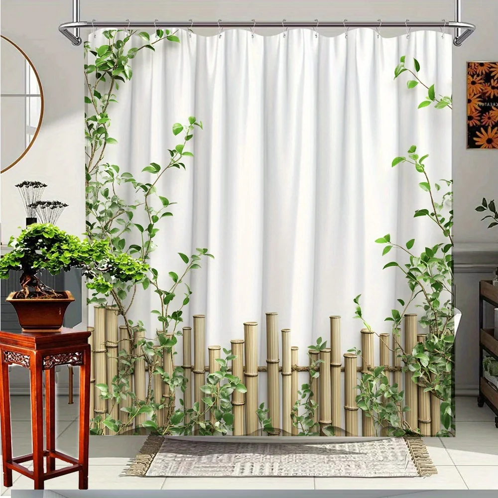 1 шт. Занавеска для душа в стиле природы с дизайном бамбука и зеленых листьев — прочная полиэфирная ткань, можно стирать в машине, 180x200 см
1 шт. Занавеска для душа в стиле природы с дизайном бамбука и зеленых листьев — прочная полиэфирная ткань, можно стирать в машине, 180x200 см