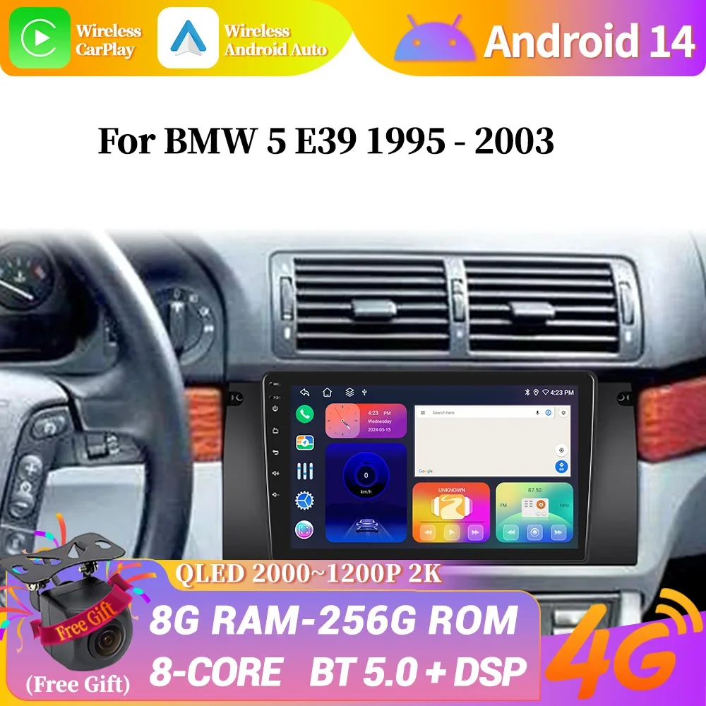 2din Android Wireless CarPlay Radios for BMW 5 E39 1995 - 2003 E53 X5 M5 4G Car Multimedia WIFI GPS DVD Autoradio Car Stereo
2din Android Wireless CarPlay Radios for BMW 5 E39 1995 - 2003 E53 X5 M5 4G Car Multimedia WIFI GPS DVD Autoradio Car Stereo