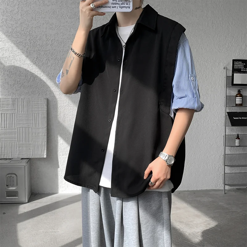 Summer Short Sleeved Shirt Men Oversized Society Mens Black Dress Shirts Korean Loose Casual White Shirt Mens Striped Shirt
Summer Short Sleeved Shirt Men Oversized Society Mens Black Dress Shirts Korean Loose Casual White Shirt Mens Striped Shirt