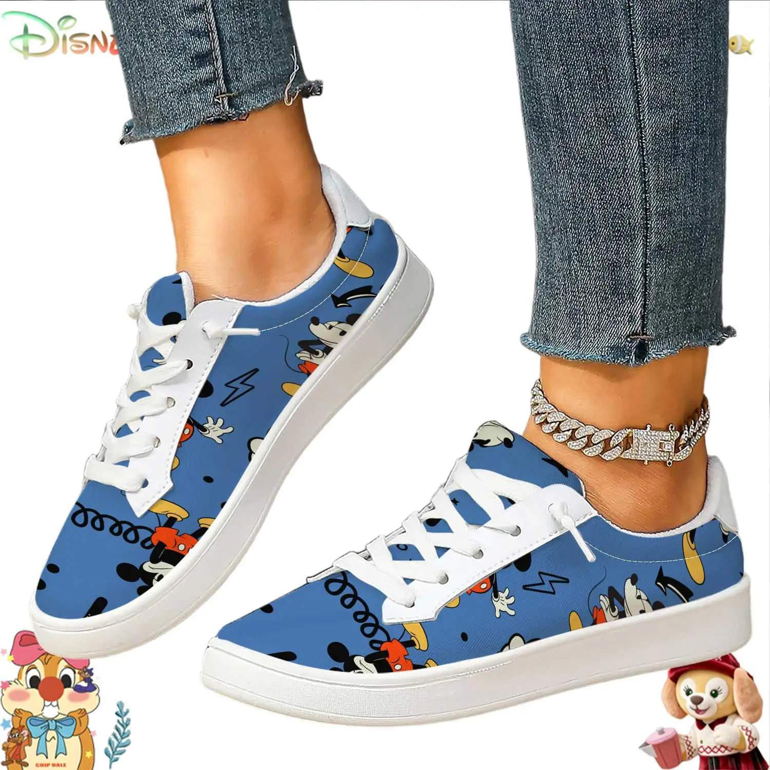 Disney Mickey Mouse All-Over Printed Blue White Sneakers Women Casual Low-top Board Shoes for Daily Wear
Disney Mickey Mouse All-Over Printed Blue White Sneakers Women Casual Low-top Board Shoes for Daily Wear