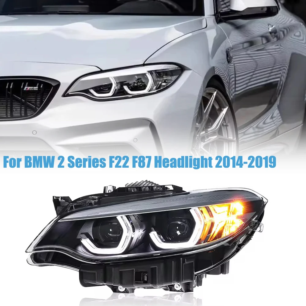Автомобильный фонарь для BMW 2 серии F22 F87, обновление 2014-2019, модифицированная для нового DRL, динамический указатель поворота, светодиодная фара в сборе
Автомобильный фонарь для BMW 2 серии F22 F87, обновление 2014-2019, модифицированная для нового DRL, динамический указатель поворота, светодиодная фара в сборе