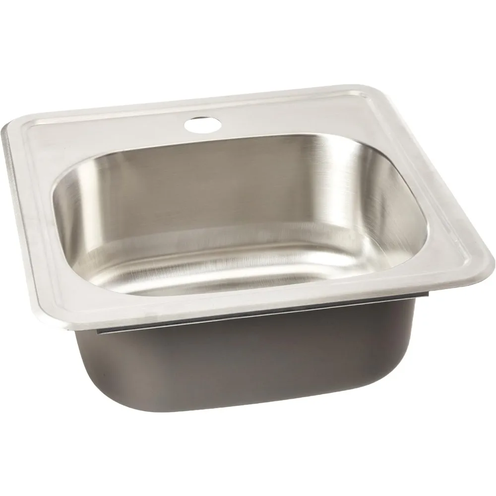 Steel Single Bowl Topmount Kitchen Sink 1515-6 15"D x 15"W x 6.25"H Suitable for washing vegetables, meat, and fruits
Steel Single Bowl Topmount Kitchen Sink 1515-6 15"D x 15"W x 6.25"H Suitable for washing vegetables, meat, and fruits