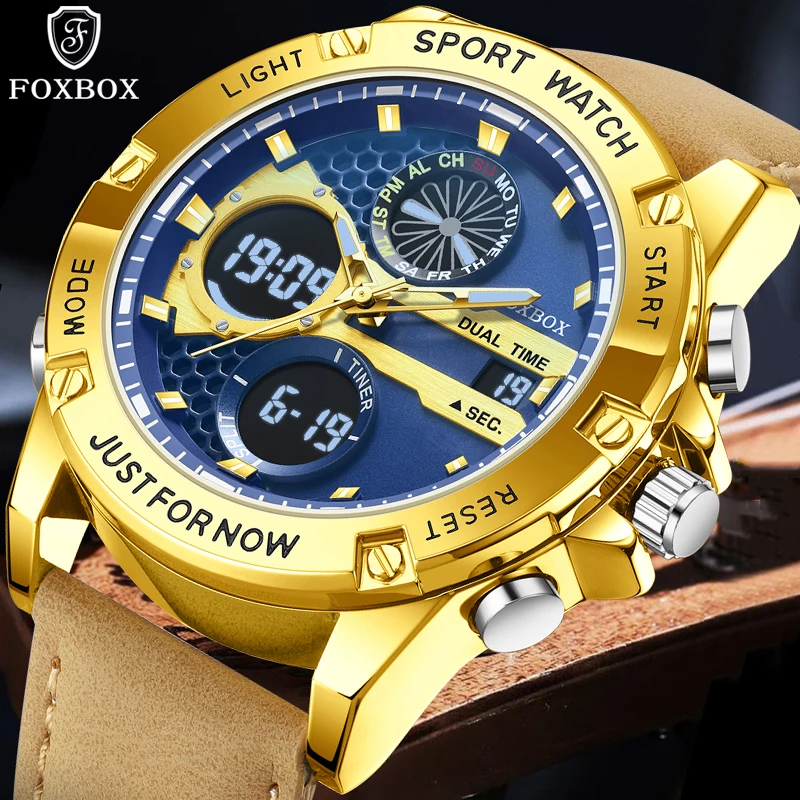 FOXBOX New Men Watch Fashion Business Leather Watch For Men Military Sports Waterproof LED Quartz Chronograph Relogio Masculino
FOXBOX New Men Watch Fashion Business Leather Watch For Men Military Sports Waterproof LED Quartz Chronograph Relogio Masculino
