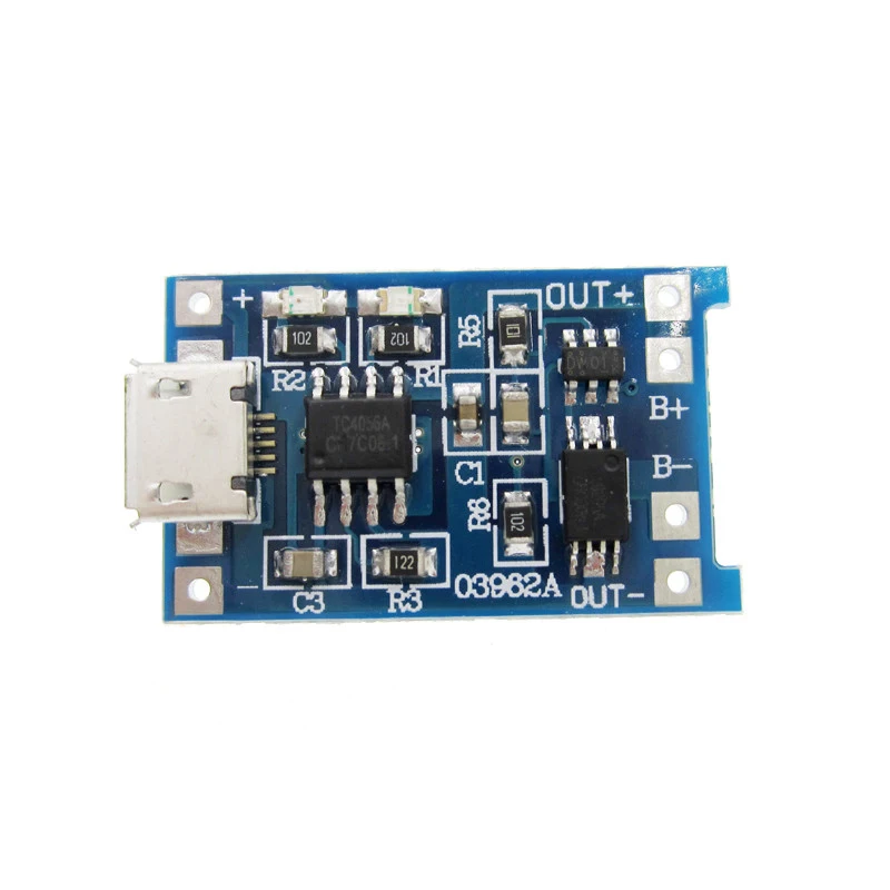 100PCS/LOT 5V Micro USB 1A 18650 Lithium Battery Charging Board With Protection Charger Module 
100PCS/LOT 5V Micro USB 1A 18650 Lithium Battery Charging Board With Protection Charger Module