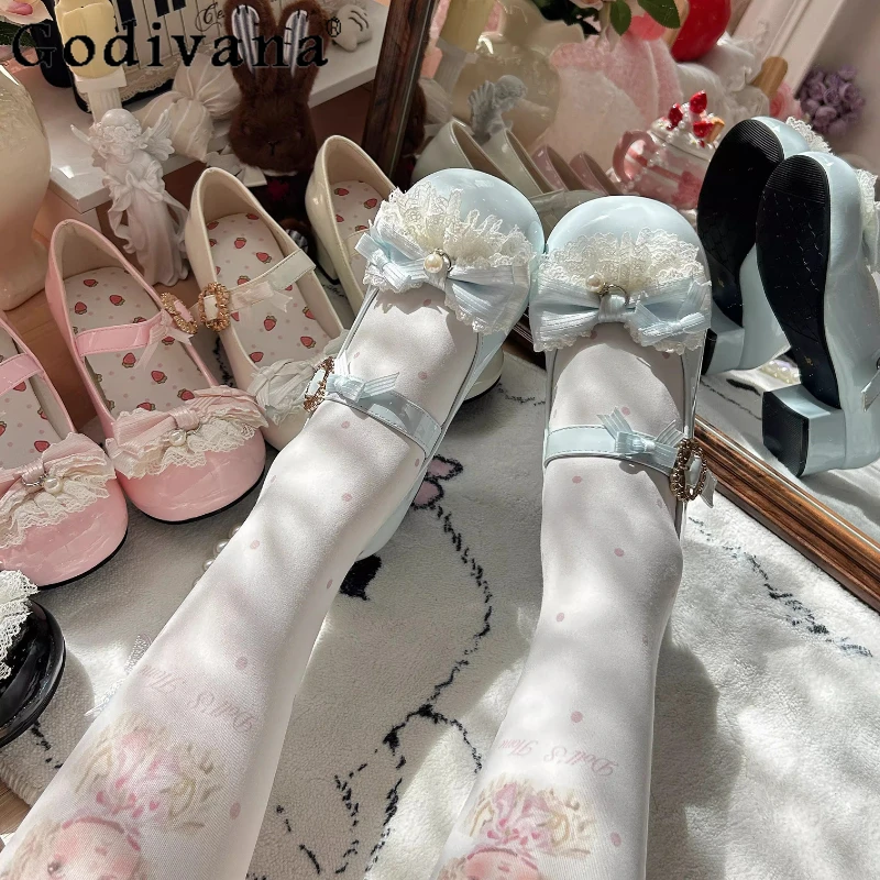 Sweet Dream Girl Japanese Original Lolita High Heels Bow Sweet Cute Round Toe Chunky Everyday Versatile Heel Mary Jane Shoes
Sweet Dream Girl Japanese Original Lolita High Heels Bow Sweet Cute Round Toe Chunky Everyday Versatile Heel Mary Jane Shoes