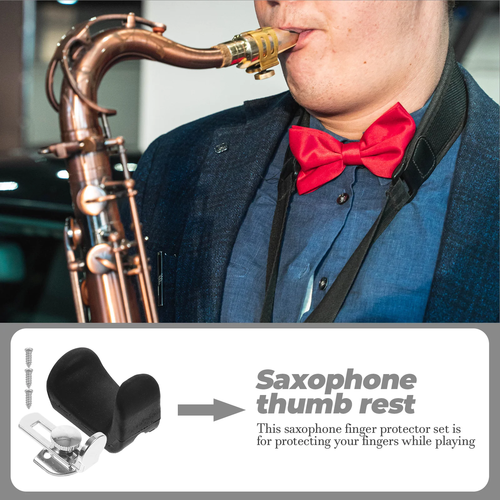 Saxophone Finger Cot Holder Set Metal Thumb Rest Cushions Protective Pads Compatible All Types Saxophones Wind Instrument
Saxophone Finger Cot Holder Set Metal Thumb Rest Cushions Protective Pads Compatible All Types Saxophones Wind Instrument