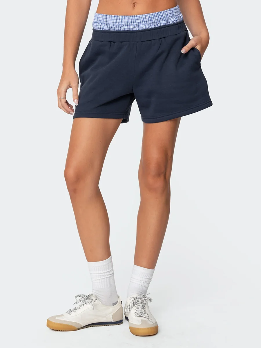 New Fashion Womens Summer Shorts Casual Contrast Color Splicing Plaid Trim Elastic Waist Loose Fit Shorts Hot Sale S-XL
New Fashion Womens Summer Shorts Casual Contrast Color Splicing Plaid Trim Elastic Waist Loose Fit Shorts Hot Sale S-XL