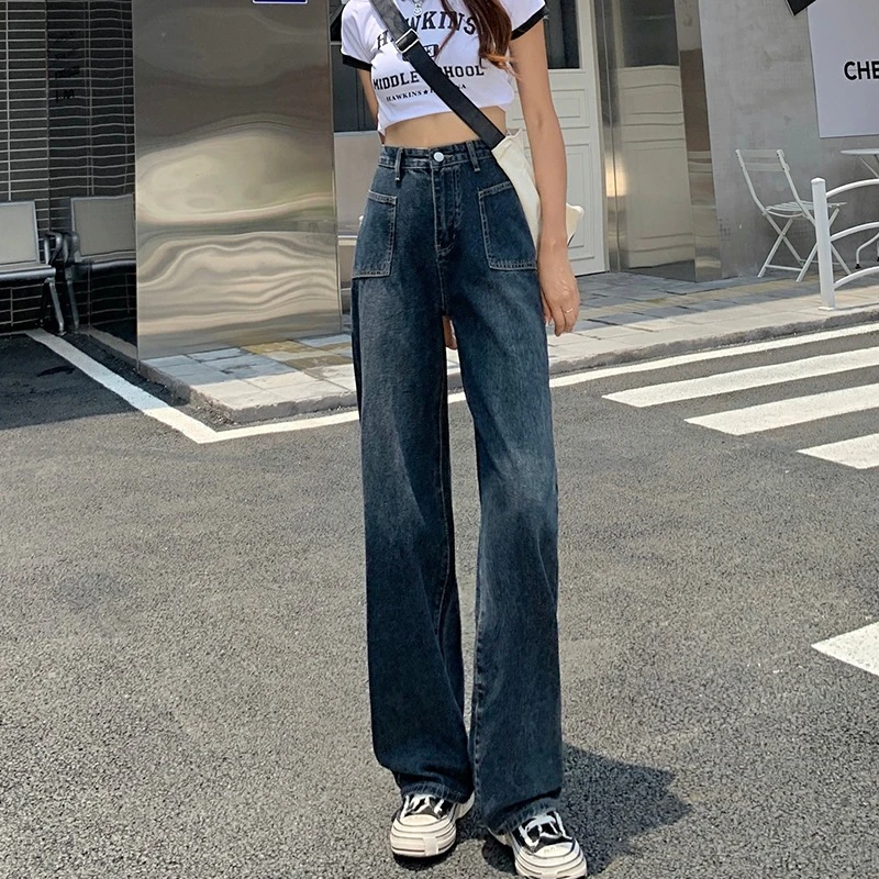 High Waist Straight Leg Jeans Women's Loose Drapey Wide Leg Pants Spring Summer New Style Slimming Casual Denim Trousers
High Waist Straight Leg Jeans Women's Loose Drapey Wide Leg Pants Spring Summer New Style Slimming Casual Denim Trousers