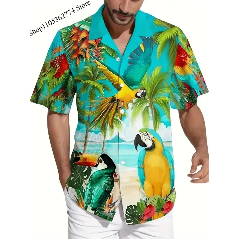 2026 Men's Vibrant Parrot Tropical Floral Print Hawaii Shirts Casual Short Sleeve Button Up Beach Shirt for Men Summer Vacations
2026 Men's Vibrant Parrot Tropical Floral Print Hawaii Shirts Casual Short Sleeve Button Up Beach Shirt for Men Summer Vacations