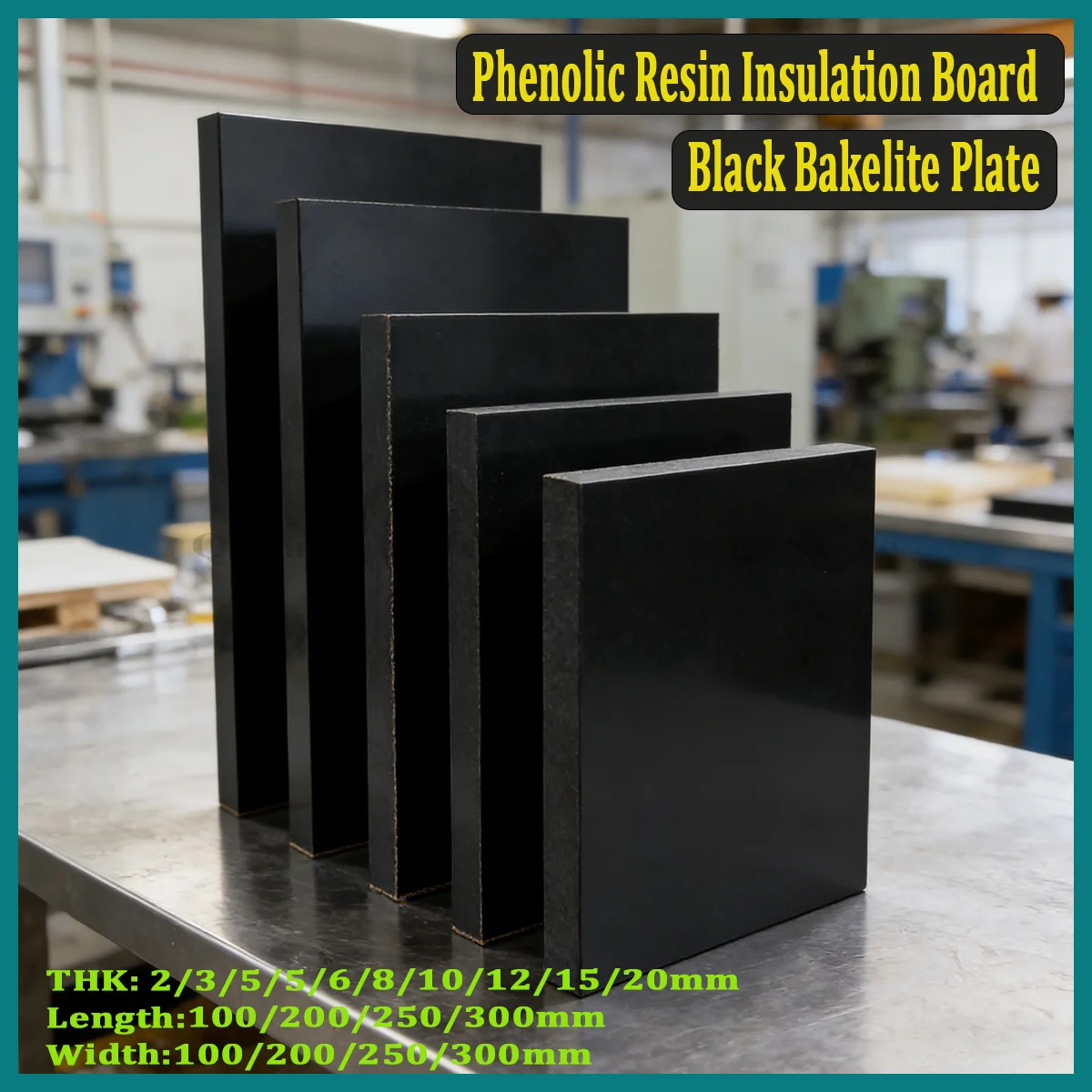 Black Bakelite Plate, Phenolic Resin Insulation Board, Antistatic & Heat Resistant Material 2-20mm Thick
Black Bakelite Plate, Phenolic Resin Insulation Board, Antistatic & Heat Resistant Material 2-20mm Thick