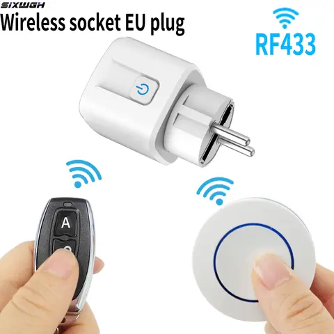 Wireless Socket RF433 Smart Home Remote Control Socket 16A EU FR Universal Plug Remote ON OFF Electrical for Lighting Fan TV